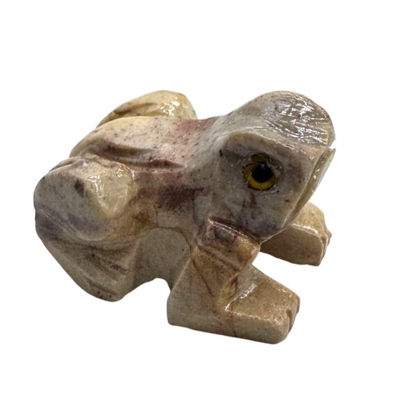 Mini Carved Soapstone Frog Figurine Handmade In Peru .75" X 1" Unique - Picture 2 of 6